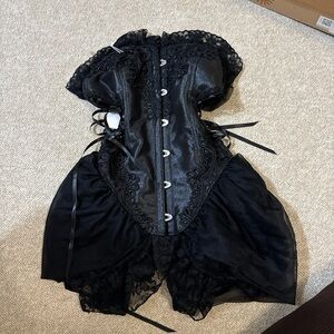 Elegant Black Lace Corset Dress